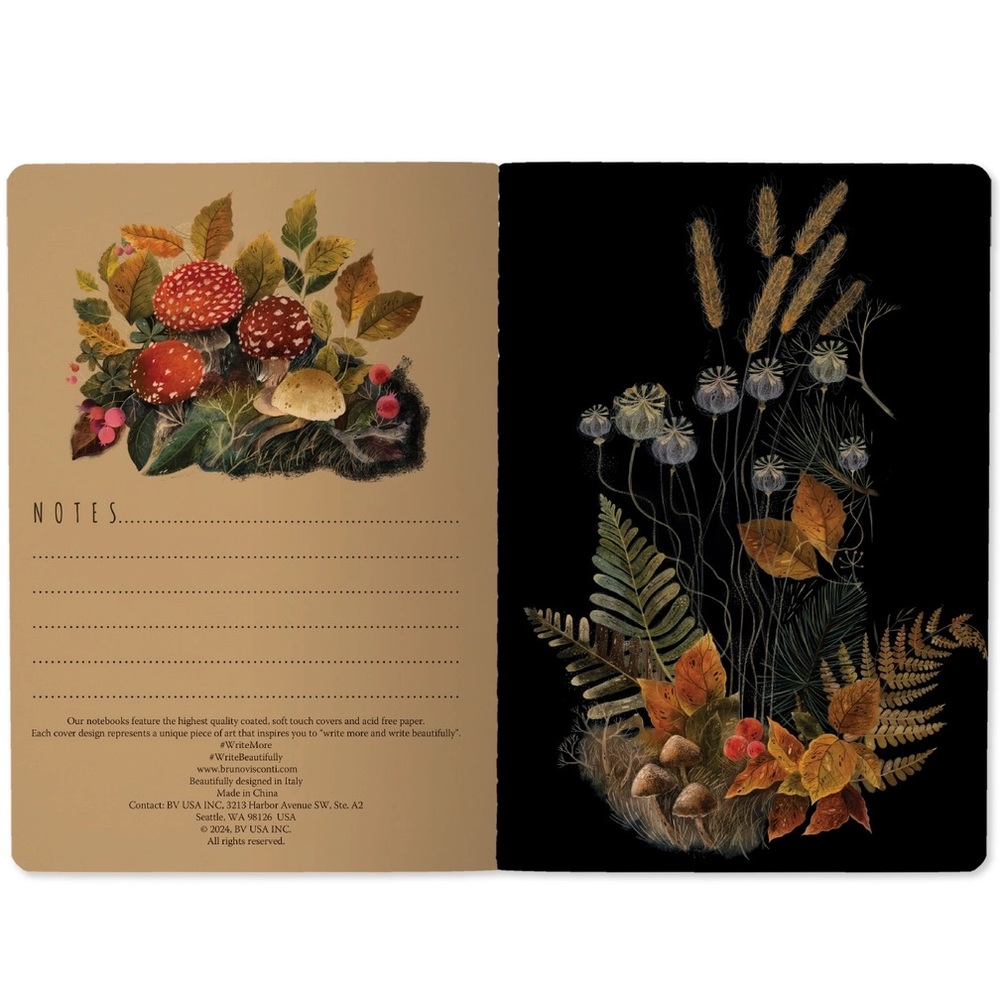 Set of 2 Gorgeous Gold Foil Detailed Soft Touch Notebook Journals - lovely gift! - Picture 4 of 11